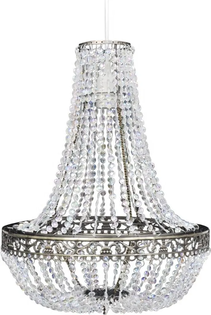 Plafonnier lustre baroque en cristal transparent pour salon et chambre