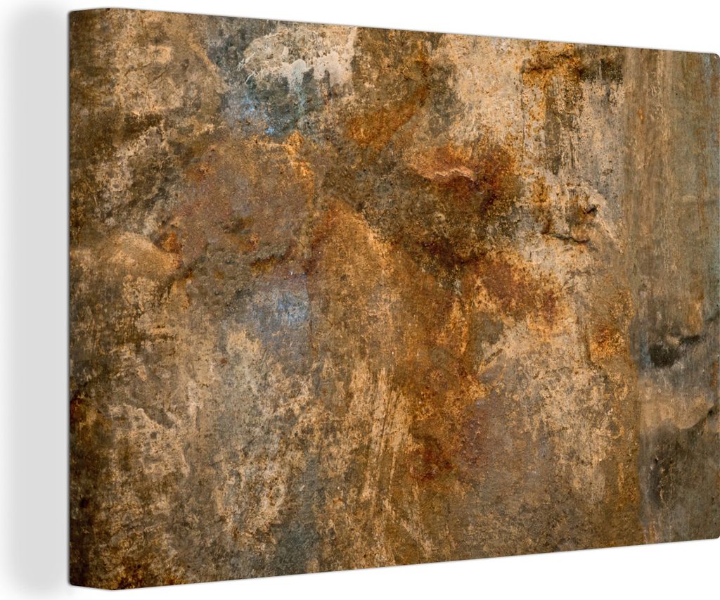 OneMillionCanvasses - Leinwandbilder - 150x100 cm, Gold - Rost - Abstrakt, Wandbilder Kunstdruck Wanddekoration - Foto auf Leinwand - Gemälde au...