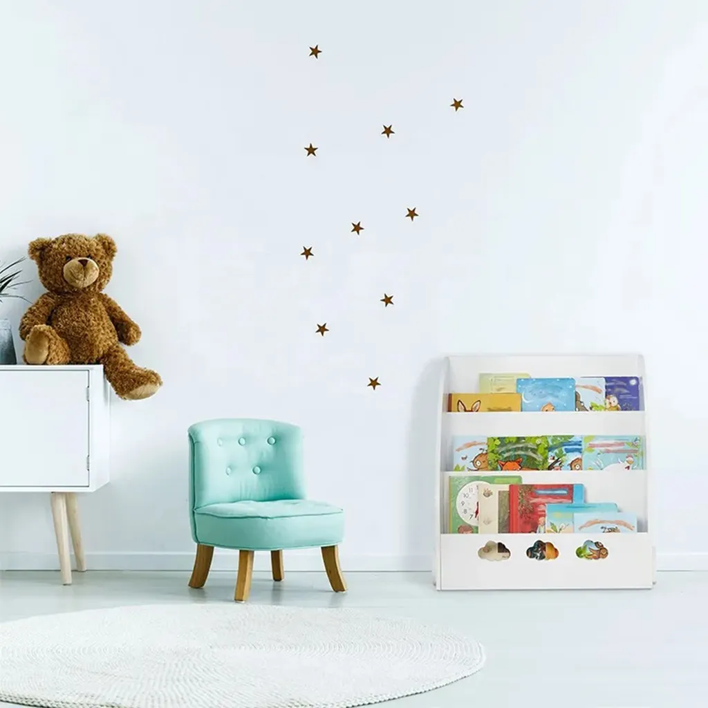 Bibliothèque enfant blanche 3 compartiments en bois - Design Cloud