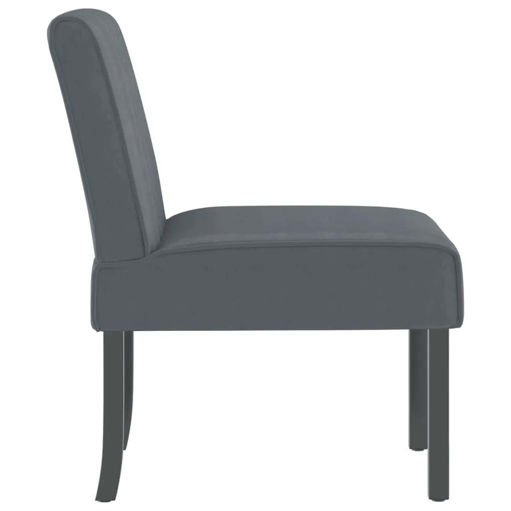 Sedia imbottita in velluto grigio scuro - 4