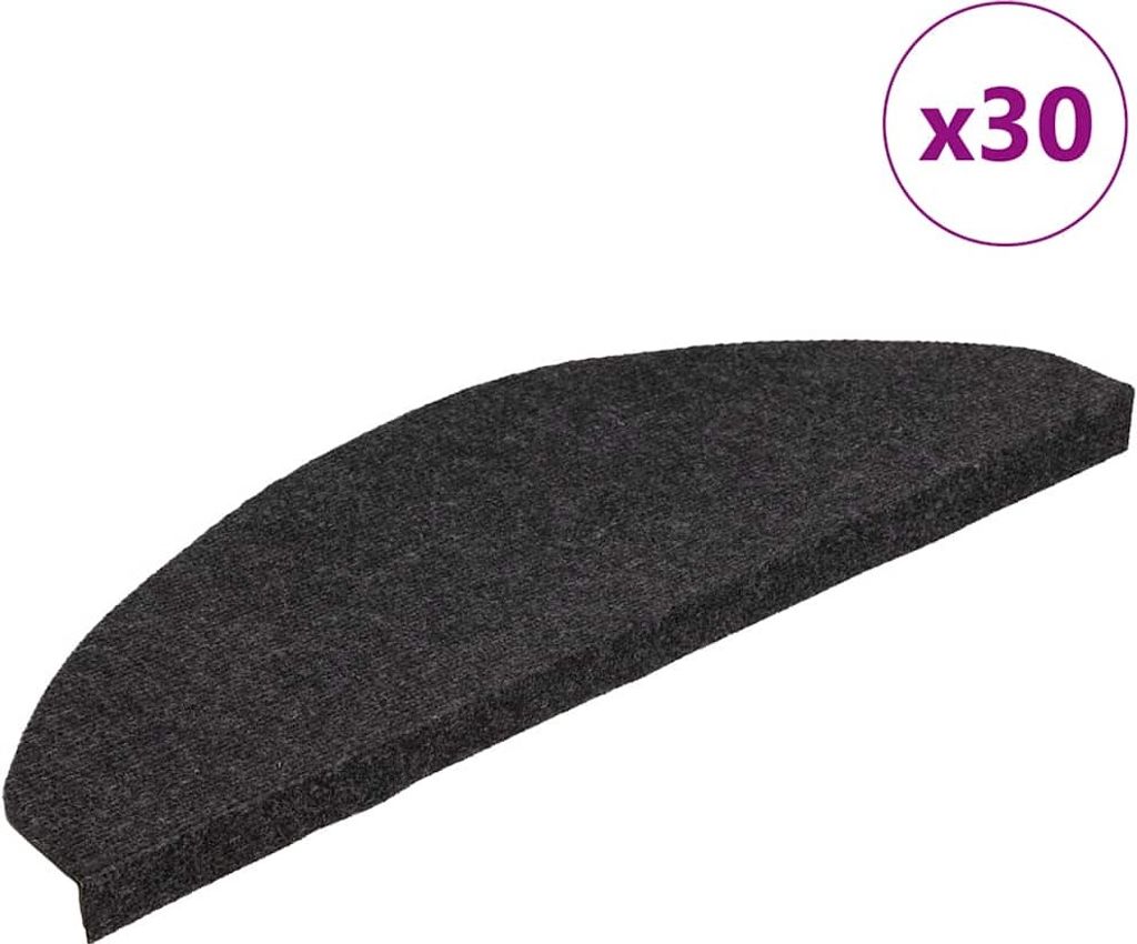Stufenmatten Selbstklebend 30 Stk. Schwarz 65x22,5x3,5 cm