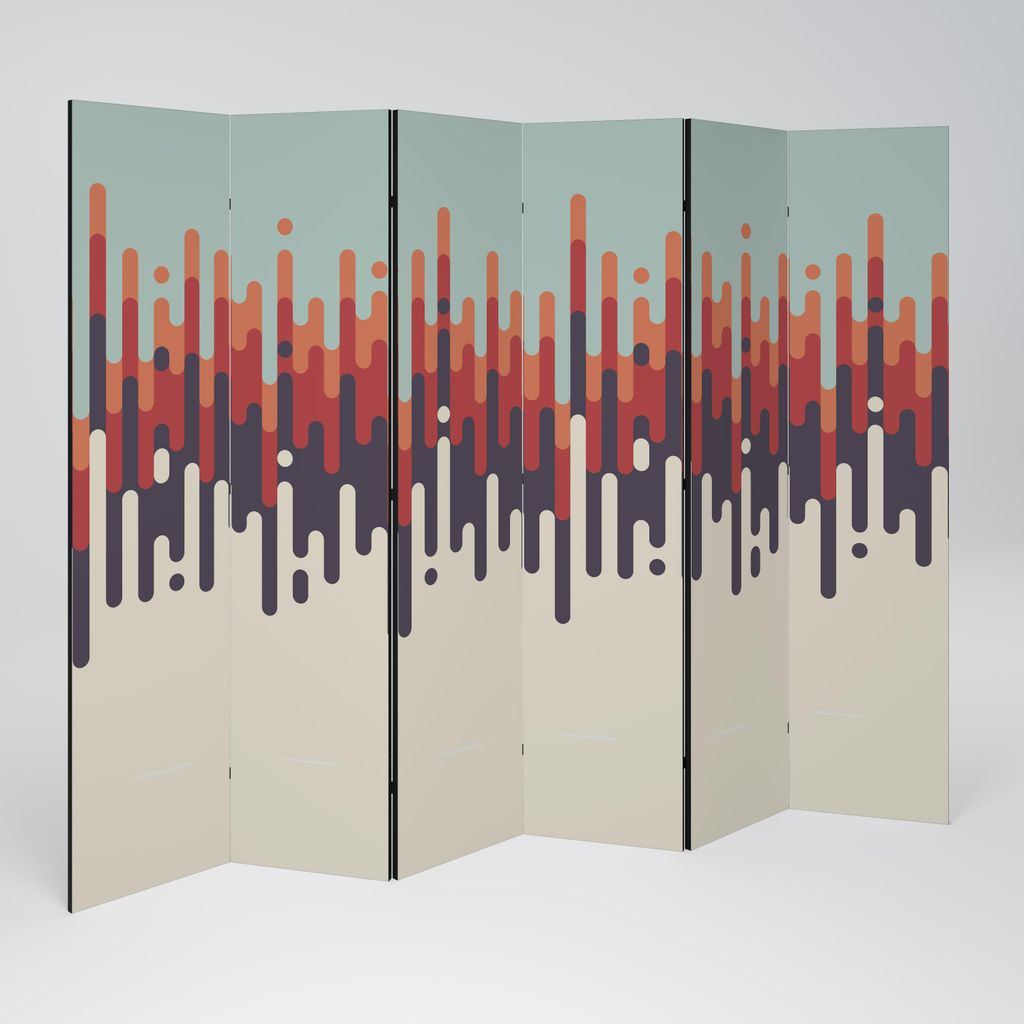 SpaceRebels Paravent Raumteiler - 6-teilig Raumtrenner, Druck 1-Seite - Raumtrenner - Trennwand Wohnung - Room Divider - Spanische Wand Deko Modern...