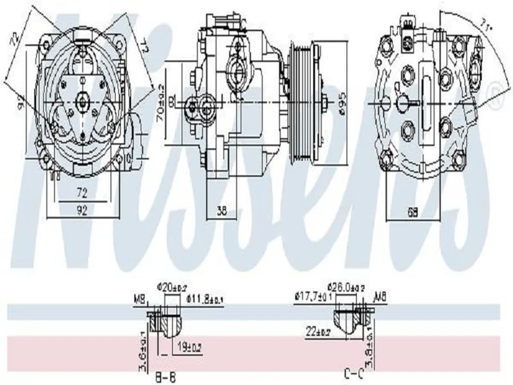 Compresseur de Climatisation NISSENS 890806 pour Système AC Automobile