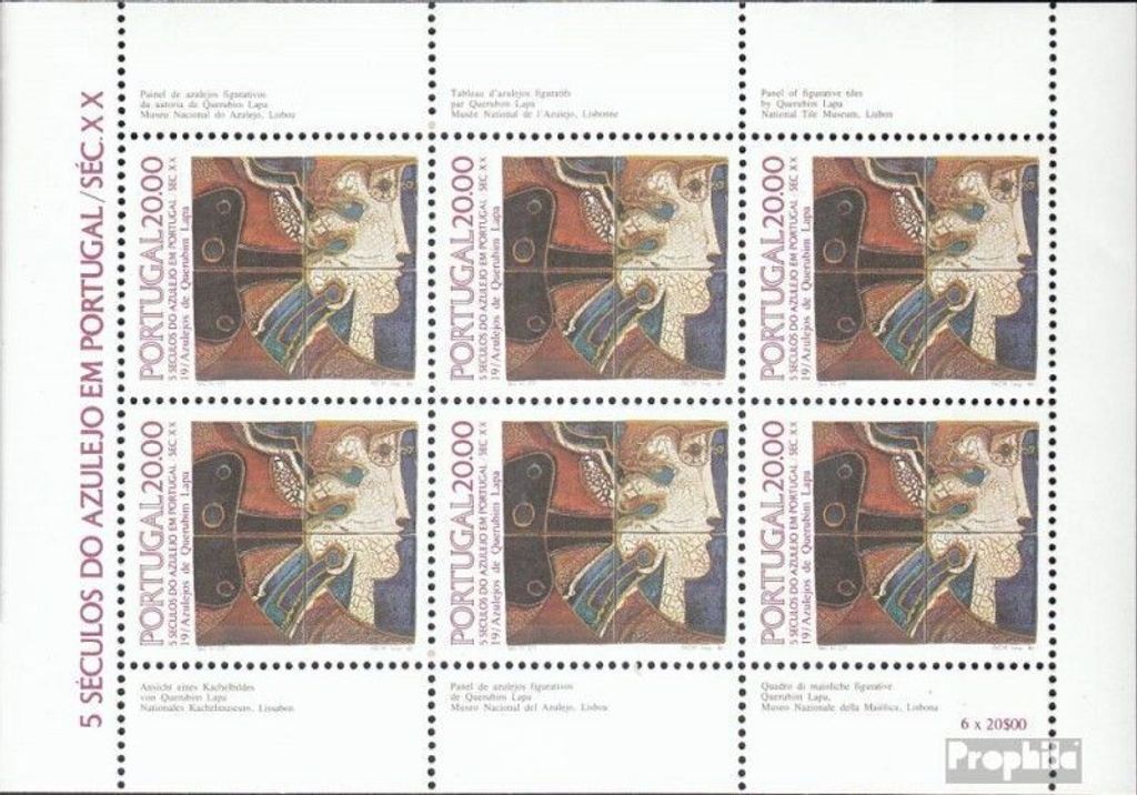 Briefmarken Portugal 1985 Mi 1665 Kleinbogen (kompl.Ausg.) postfrisch Azulejos