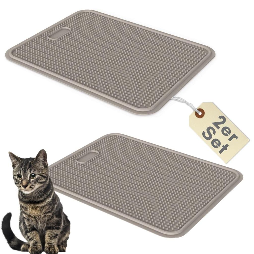 2er Set Katzenklo Matte Katzenstreu Katzentoilette Vorleger Produktbild 