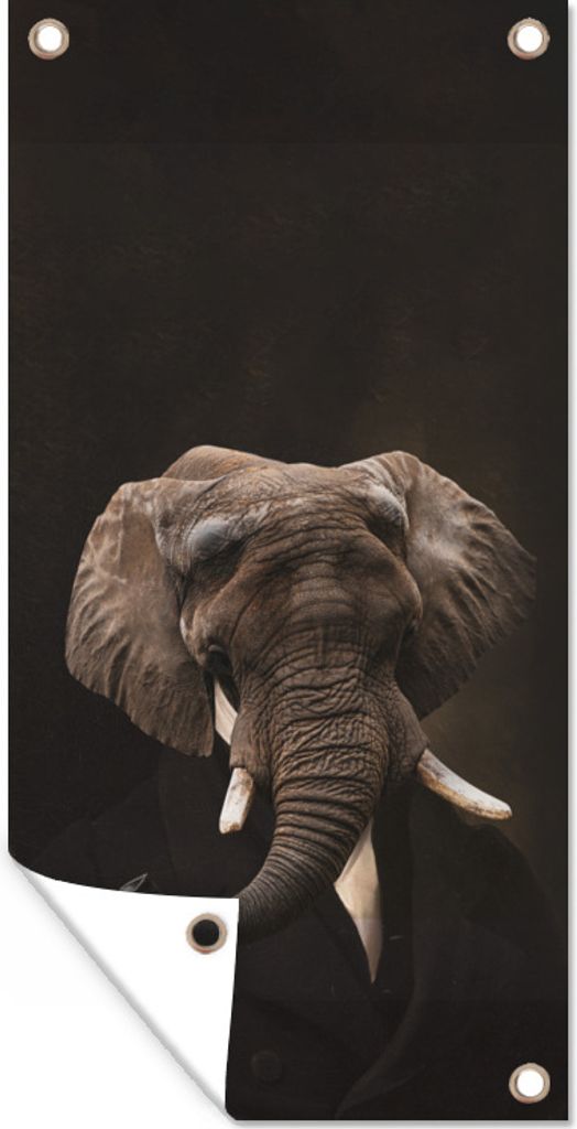 MuchoWow 30x60 cm Outdoor-Poster Gartendeko Sichtschutz Garten Poster für den Garten Elefant - Tiere - Kunst