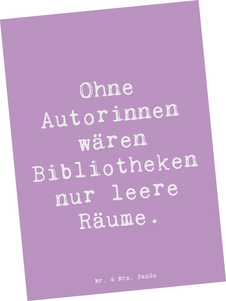 Mr. & Mrs. Panda Ansichtskarte Spruch Autorin Magie - Lavendeltraum - Geschenk, inspirierende Geschenke, Autorinnen, Beruf, Kunstkarten, Sachbüche...