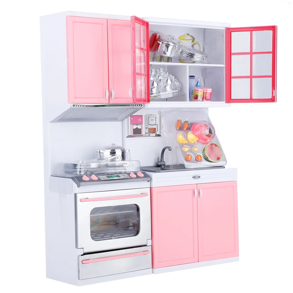 Mini-cuisine jouet d'imitation en bois avec 12 ustensiles pour enfant