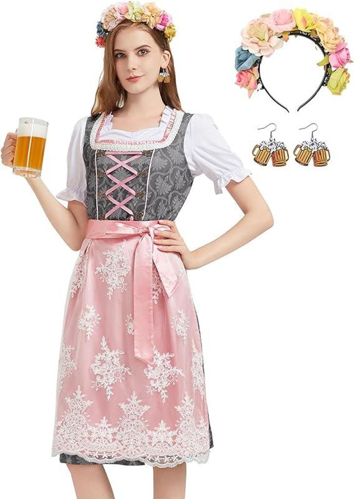 Abito tradizionale bavarese, costume folcloristico, dirndl Immagine del prodotto 