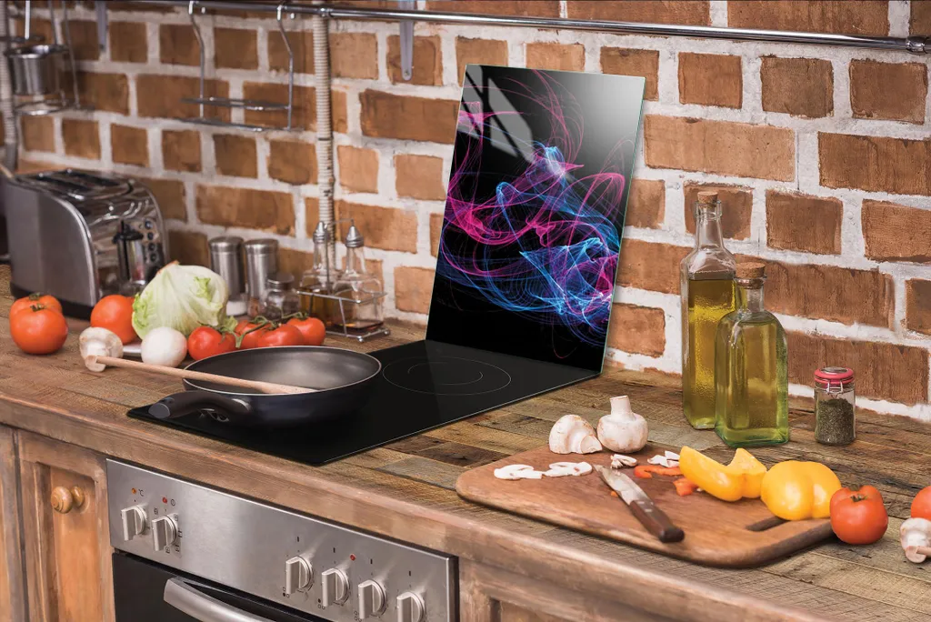 Tagliere in Vetro Protezione 2x30x52 cm Antigraffio con Piedini