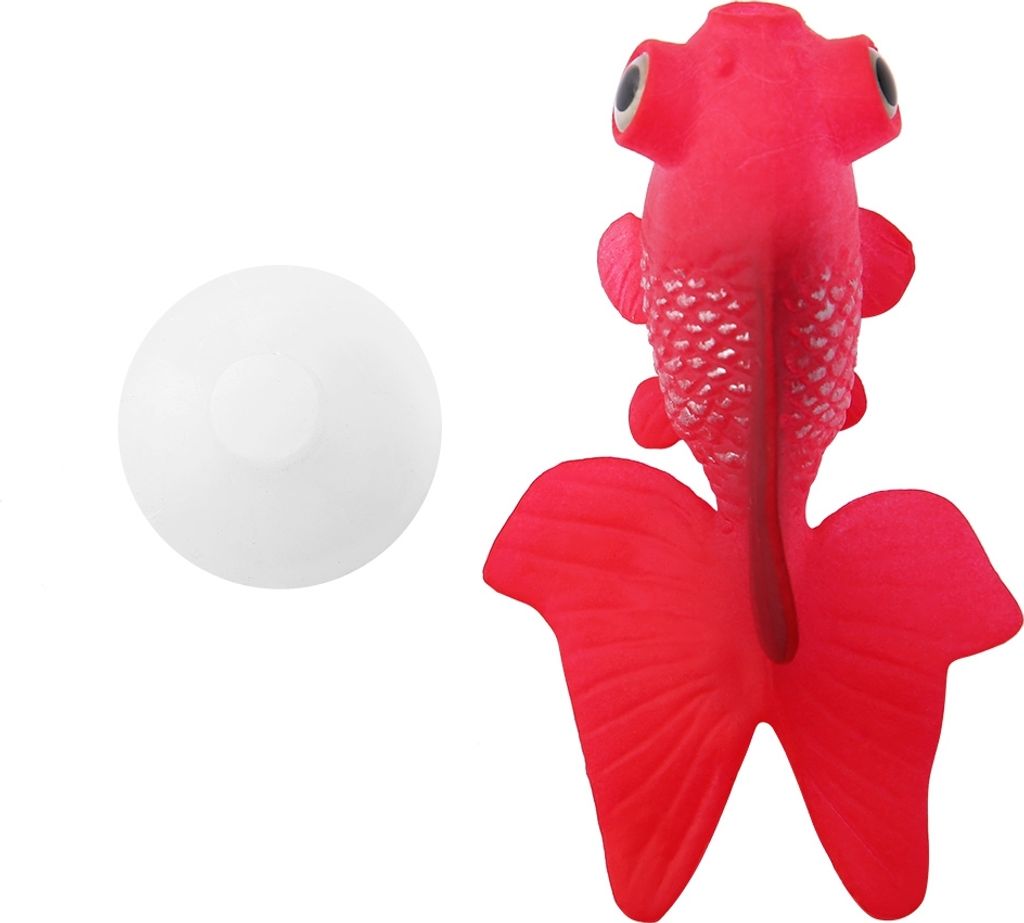 Aquarium-Dekoration, lustiger Kunstfisch aus Silikon, kleiner Dekofisch, Aquarium-Ornament, Roter Goldfisch