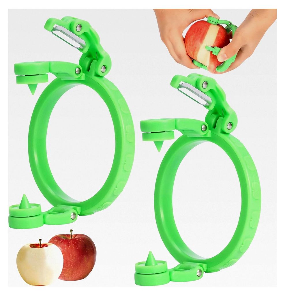 Manueller Apfelschäler, Faltbarer Obstschäler für Küche, Geeignet für Früchte und Kartoffeln (2 Stück)