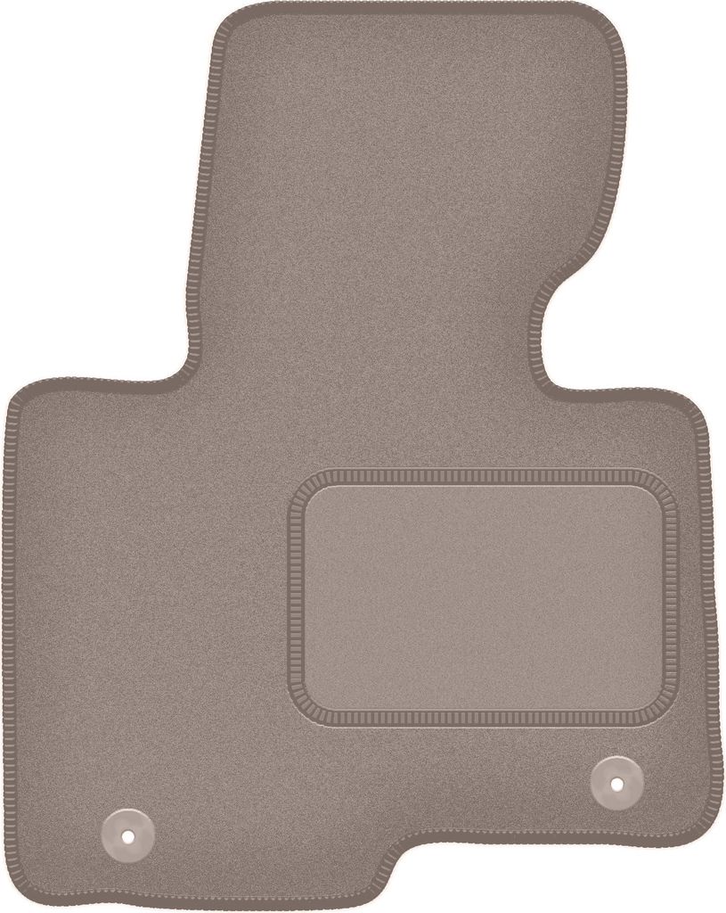 Fahrerfußmatte Velours beige passend für Kia Carens IV (2013-2018, Minivan) – mit Befestigungen – passgenau