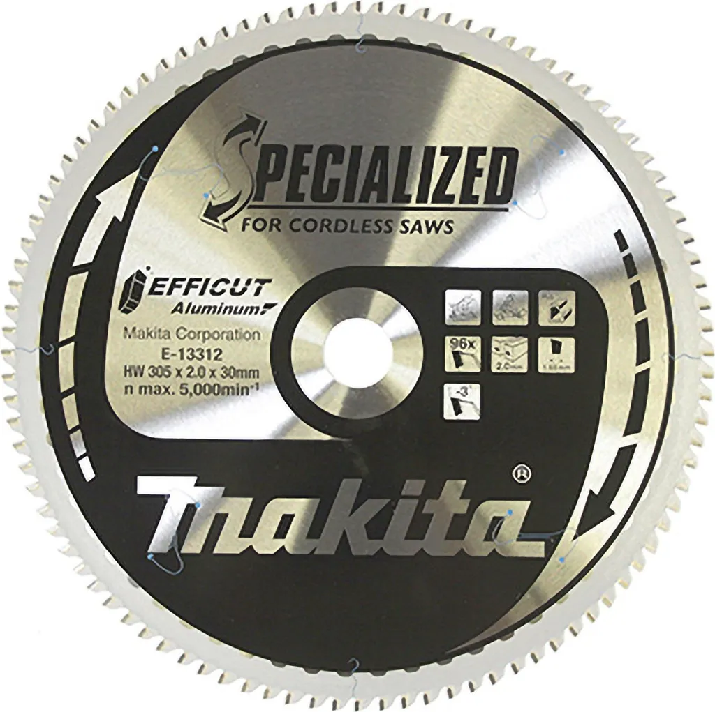 Lame EFFICUT 305x30x96Z Makita E-13312 coupe fine alu et métaux légers