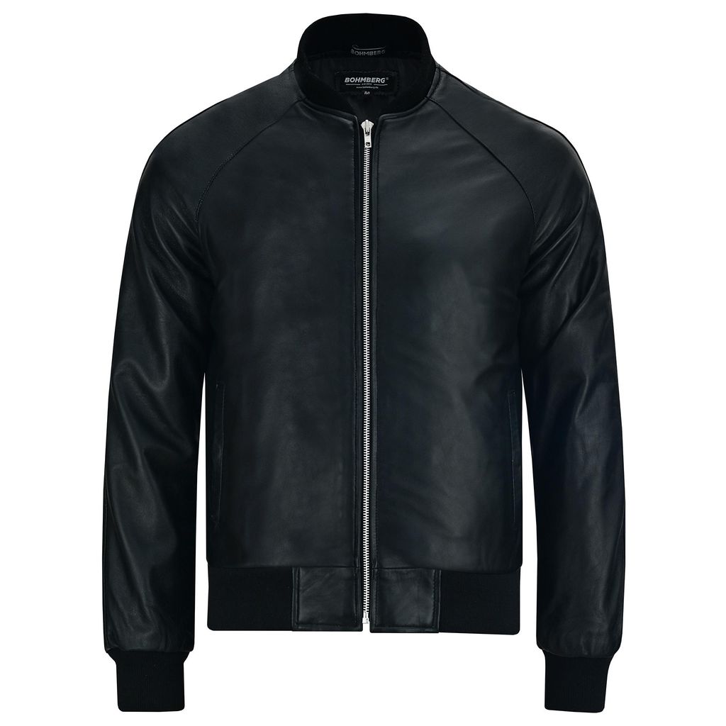 Bohmberg Herren Lederjacke Bomberjacke ''KAORI'' - Übergangsjacke aus edlem Lammnappa-Leder - hochwertig und angenehm weich-Urbanwear Gr. L