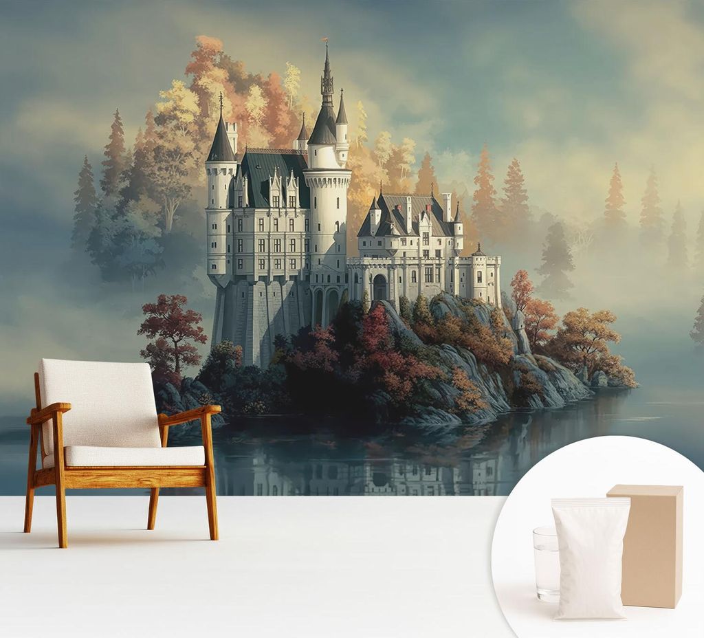 Fototapete - 312x219 cm - Tapete - Wandtapete - Wandbilder - Dekofolie - Tapete Folie - Wand - Dekoration - Wohnzimmer - Märchenschloss