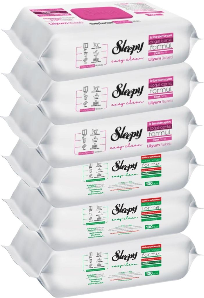 Sleepy Easy Clean Feuchttücher 3x Pink  + 3x Grün Obrázok produktu 