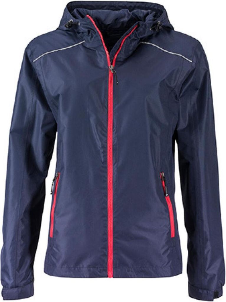 Ladies` Rain Jacket / Wind- und wasserdichtes Gewebe - Farbe: Navy/Red - Größe: XXL