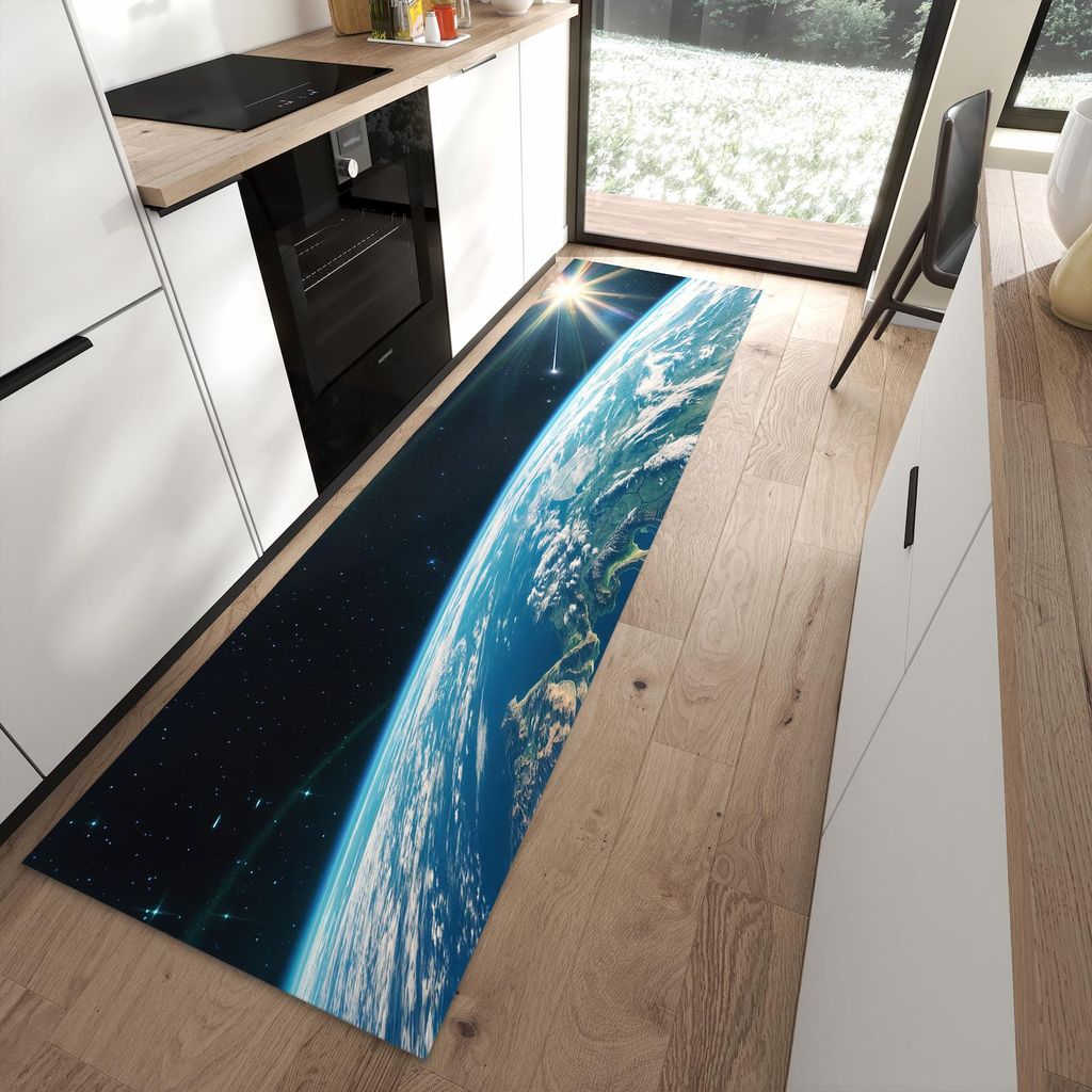 Küchenteppich 80x280cm rutschfest & abwischbar PVC Läufer - Blick Auf Die Erde