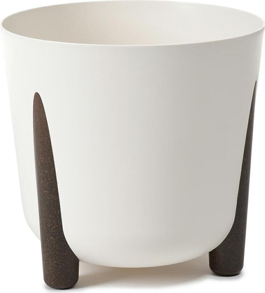 HowHomely Blumentopf Rund 28 cm Höhe, Pflanzkübel mit Beinen, Cremig Übertopf für garten balkon