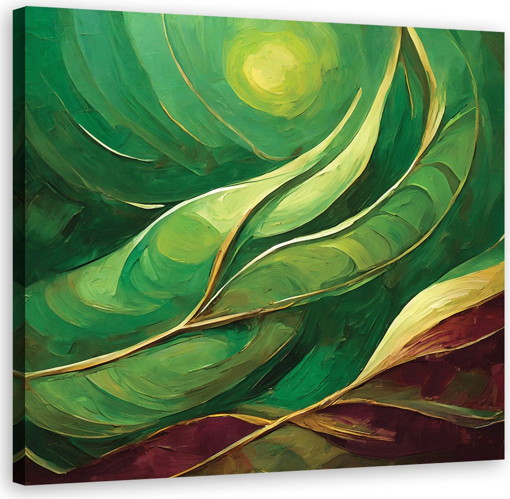 Leinwandbild Grüne Abstraktion 30x30 Feeby Grün bild für die wand bereit zum aufhängen