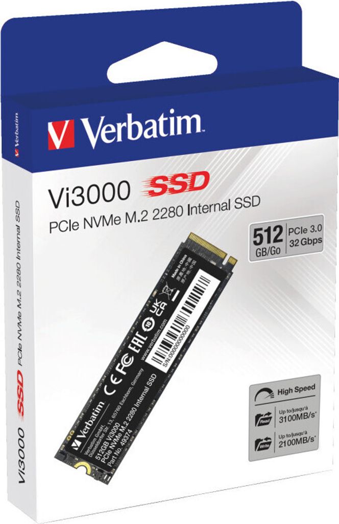 Verbatim Vi3000 PCle NVMe M.2 SSD 512GB                  Produktbild 4