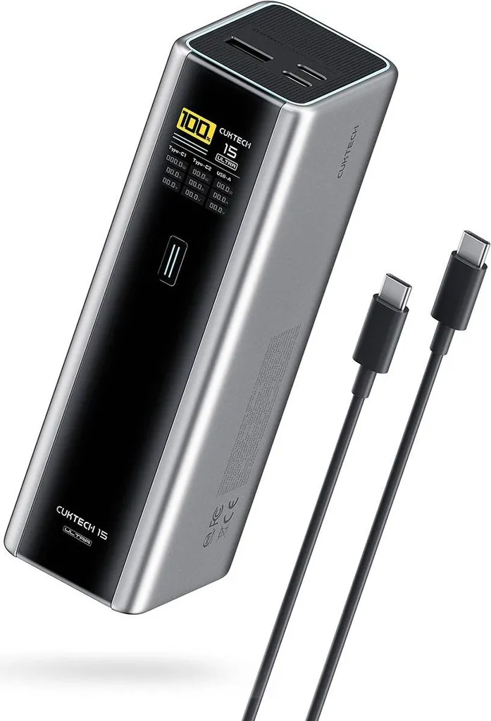Powerbank 210W Ultra Puissante 20000mAh Triple Port USB-C Gris Cuktech