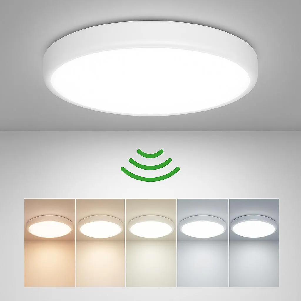 Plafoniera LED 20W Automatica: Mai più al buio con il Sensore 5CCT IP54