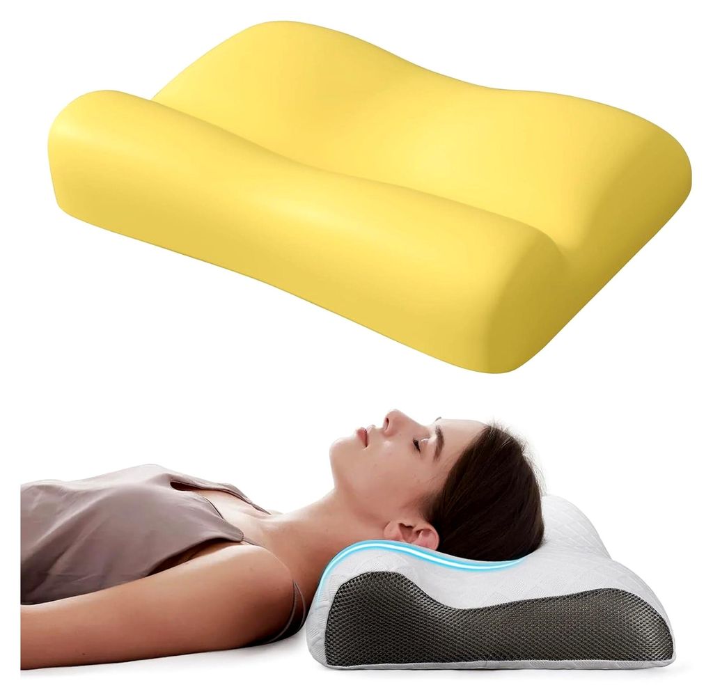 Nackenstützkissen aus Memory-Schaum, orthopädisch, weich, für Seitenschläfer und Rücken, mit waschbarem Bezug, Weiß