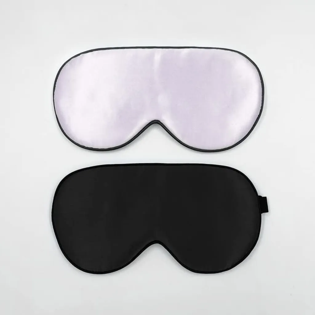 Masque Sommeil Ultra-Doux 100% Soie - Lot de 2 avec Sangles Ajustables