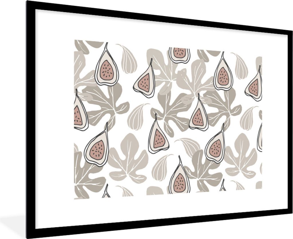 MuchoWow Gerahmtes Poster Sommer - Feigen - Blätter 90x60 cm - Poster mit Schwarzem Bilderrahmen Wandposter Rahmen Foto Bilder - Wanddekoration ...