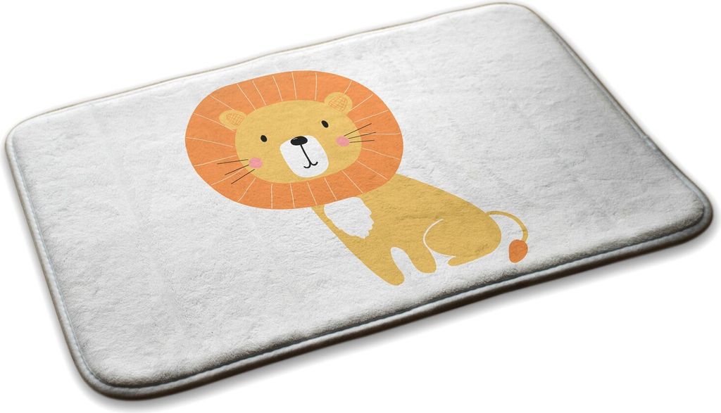 Teppich Kinderteppich Schlafzimmer Modern - 75 cm x 45 cm - Löwe Zeichnung