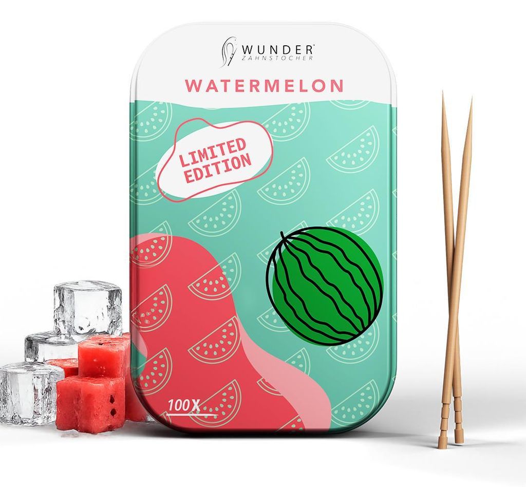Wunder Zahnstocher mit Geschmack - Wassermelone - 100 Stück Produktbild 