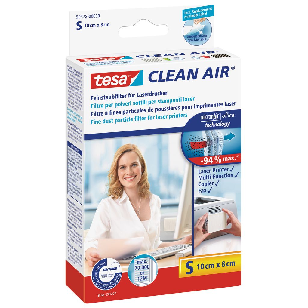 Tesa Feinstaubfilter Größe S 10 x 8 cm Clean Air Produktbild 