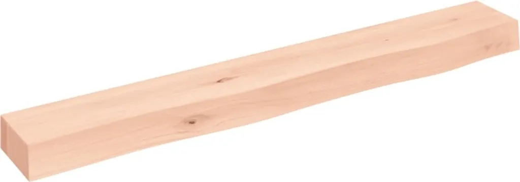 Mensola a muro 80x10x6 cm in rovere massiccio non trattato