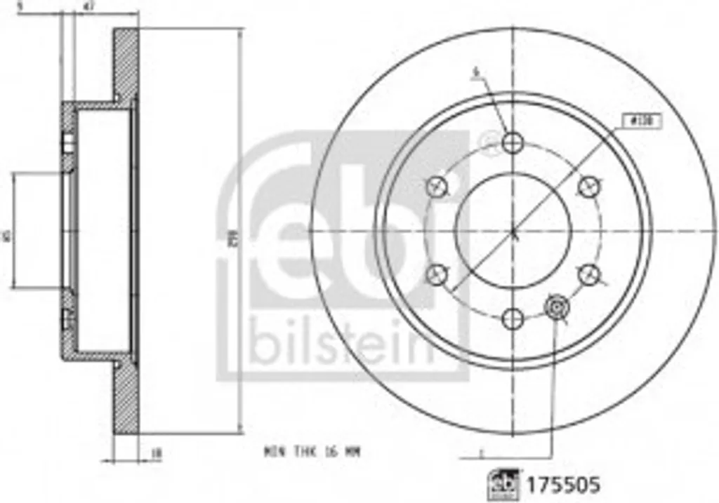 Disque de frein FEBI BILSTEIN 175505 pour Mercedes Sprinter W907 W910
