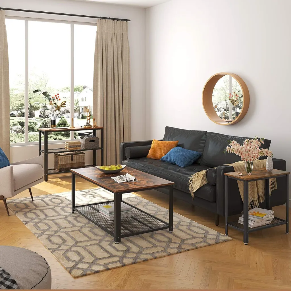VASAGLE Table d'Appoint Industrielle LET41X avec Étagère en Métal - 6