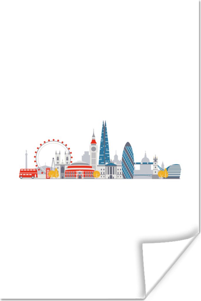 MuchoWow Poster London - Skyline - England 80x120 cm - Papierdruck