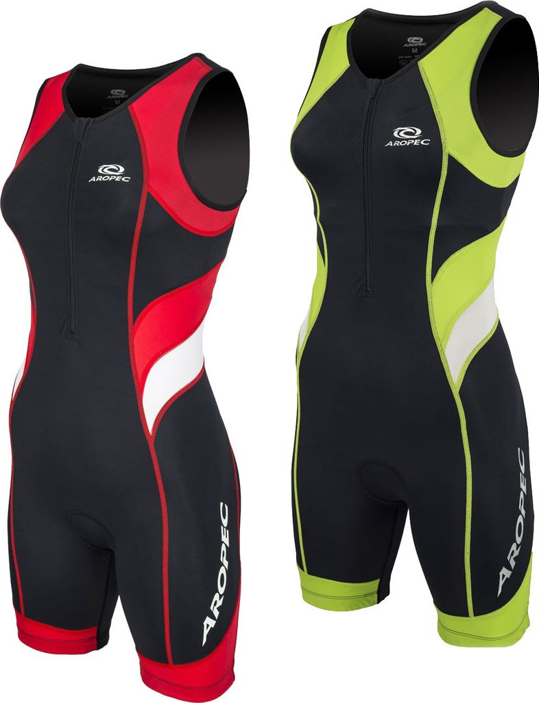 Aropec Triathlon Einteiler Lion Damen - Trisuit Women, Farbe:schwarz/grün, Größe:XL