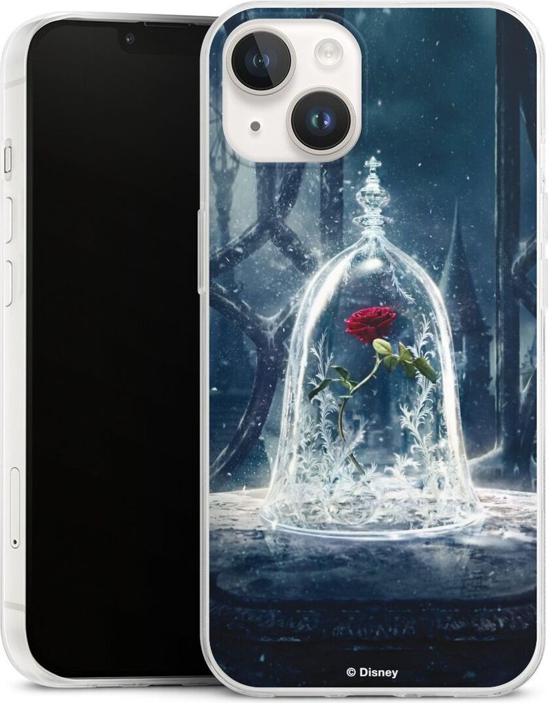 DeinDesign Slim Hülle für Apple iPhone 14 Silikon Case Ultra Dünn Handyhülle Die Schöne und das Biest Disney Princess Rose