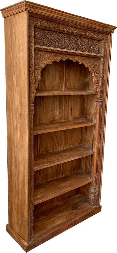 Regal Mango Massiv Holz Muster 16 Vintage 225cm hoch für Diele oder Schlafzimmer | Standregal Braun ohne bohren für Badezimmer | Raumteiler Wandr...