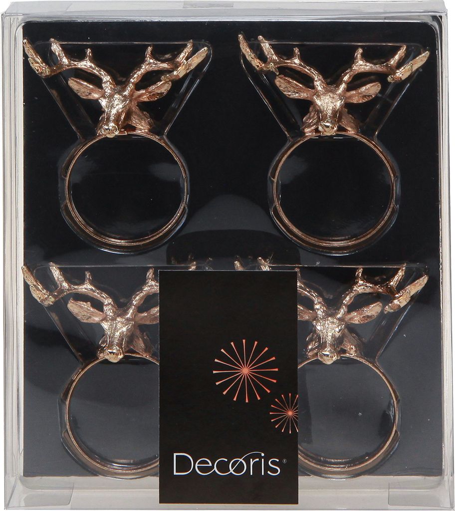 Serviettenringe Hirschkopf 3,7x5,5x3cm Metall 4er Set Gold Produktbild 6