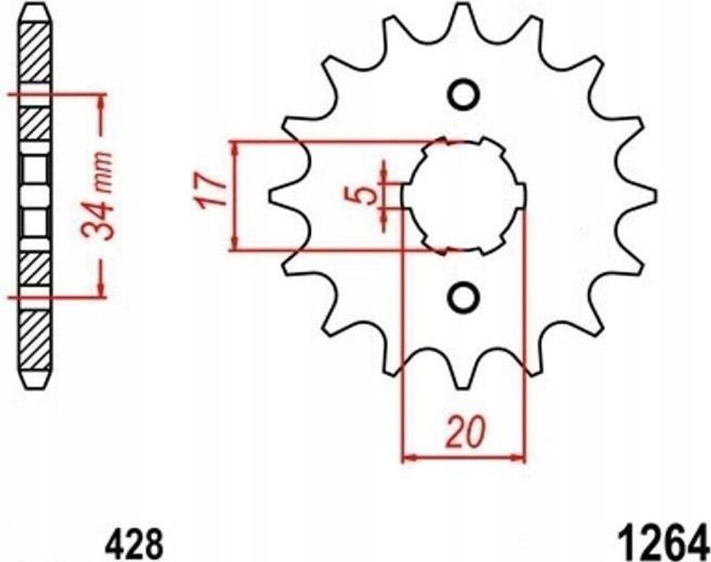 Ritzel 15Z Teilung 428 Derbi Senda Honda CB,CBF,CBR Kymco Hipster,Stryker 125