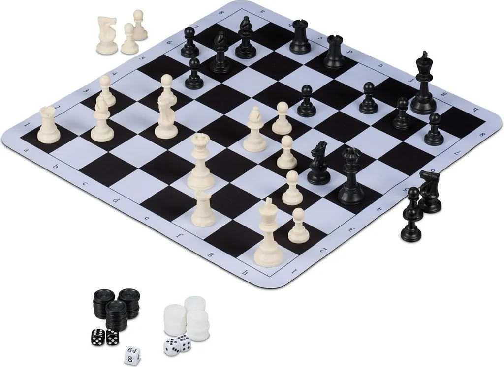 Jeu d'échecs incassable et enroulable 3 en 1 pour déplacements