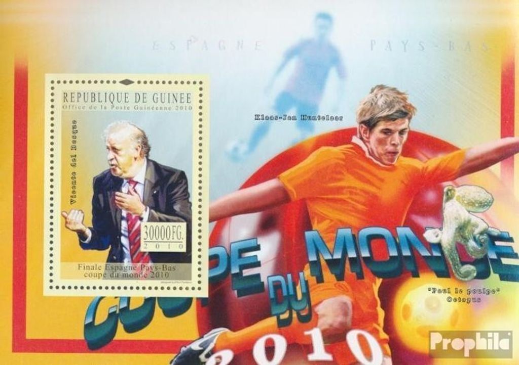 Briefmarken Guinea 2010 Mi Block 1846 (kompl. Ausgabe) postfrisch Fußballweltmeisterschaft, Südafrika 2010