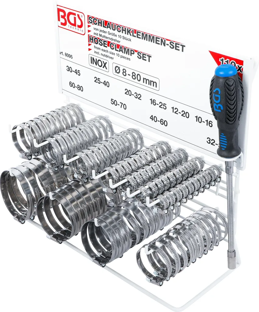 Coffret de Colliers de Serrage Inoxydables 111 Pièces avec Présentoir - 3