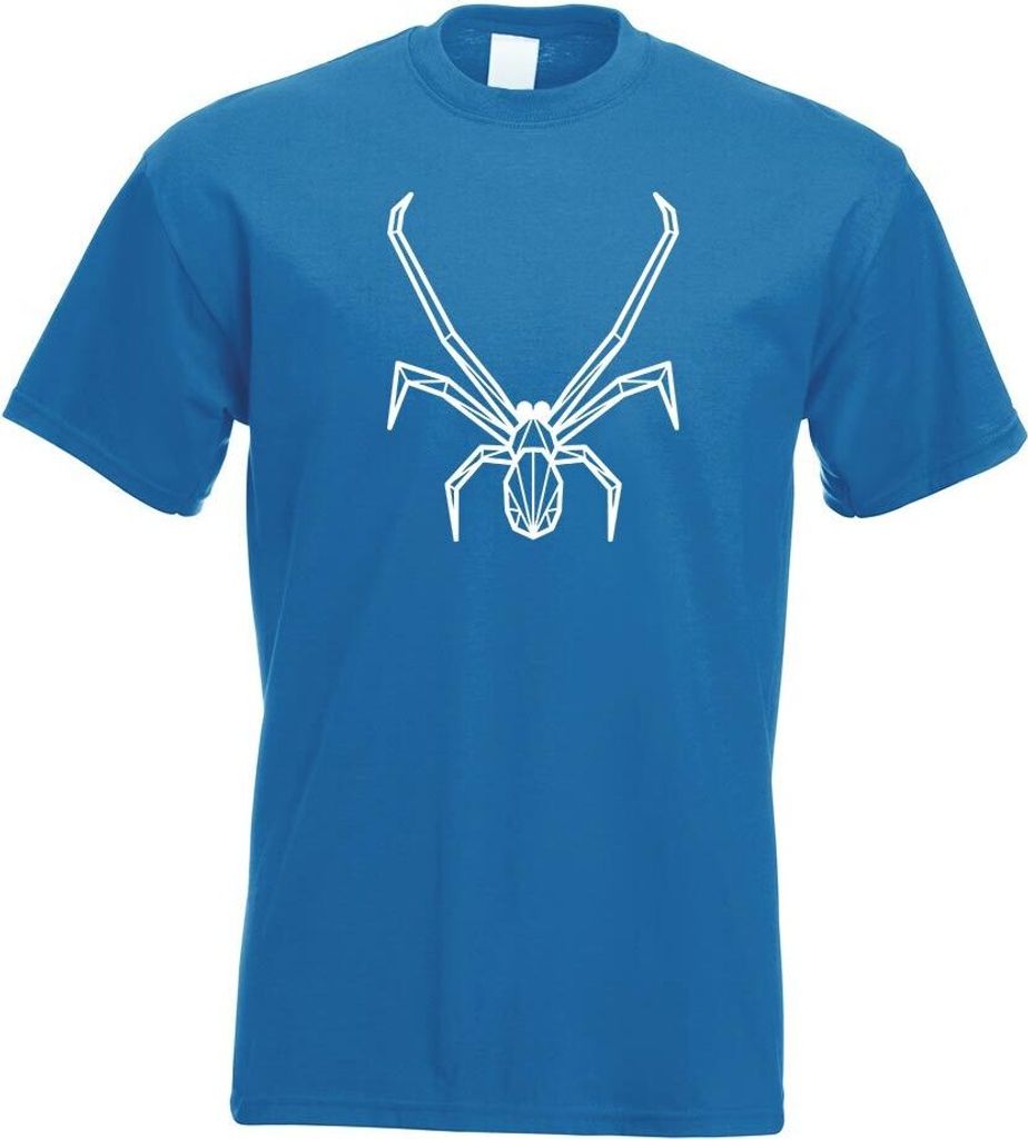 Kiwistar - T-Shirt - royal - Schwarze Witwe Polygon Motiv Bedruckt Funshirt Design Print - mit Motiv Bedruckt - Funshirt Design - Sport - Freizeit ...