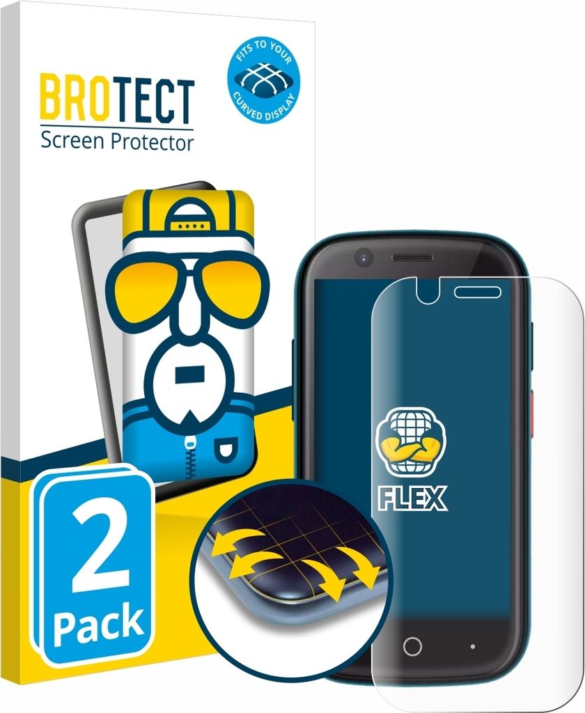 2x BROTECT Fullscreen Schutzfolie für Unihertz Jelly 2E Displayschutz Folie Fullcover Klar Transparent