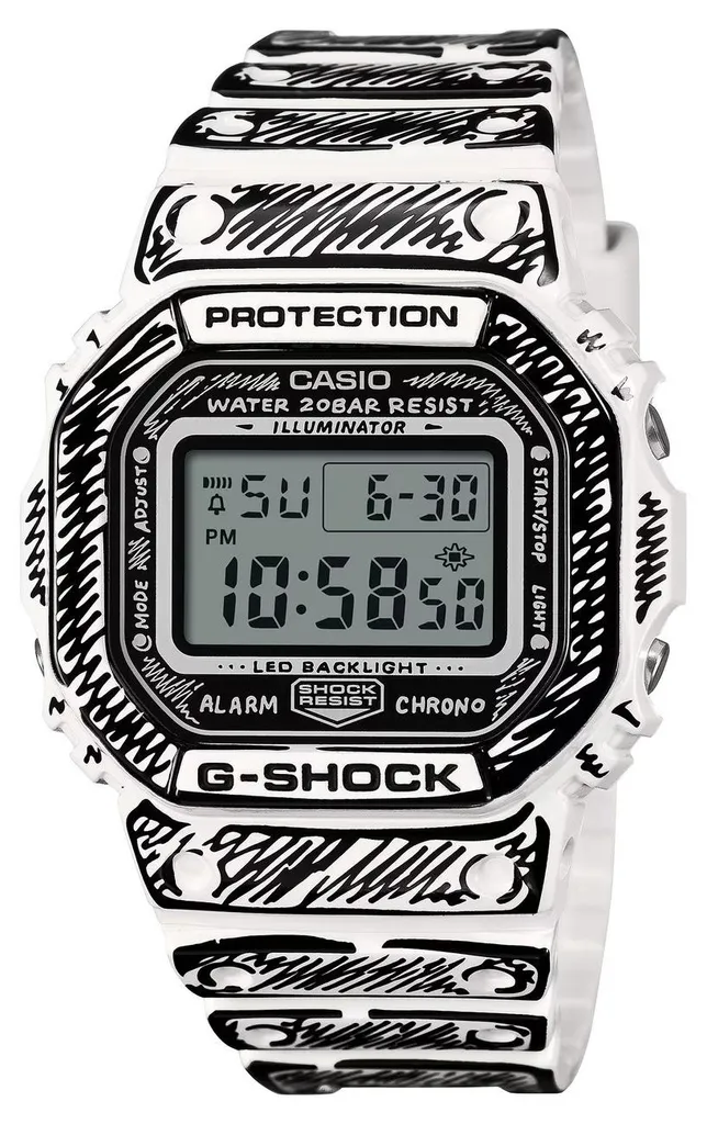 Casio G-Shock DW-5600JV-7ER Montre Mixte Blanche Résistante aux Chocs