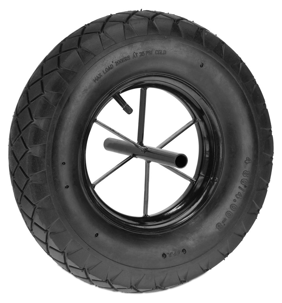 Roue de brouette Relaxdays, 4.80 4.00-8, pneumatique, Image du produit 